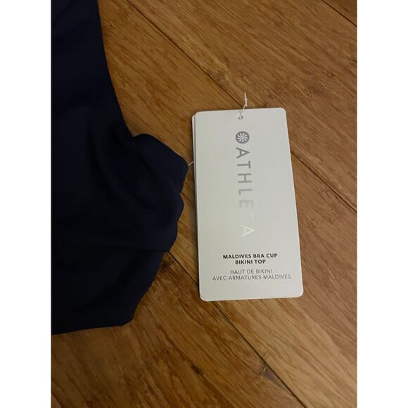 NWT Athleta 34 B/C Dress Blue Maldives Bra Cup Bikini Top Removable‎ Pads Bra - Picture 4 of 6